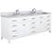 Valentino 84" Wide White Wood 7-Drawer Double Sink Vanity