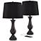 Black Shade USB LED Touch Table Lamps Set of 2