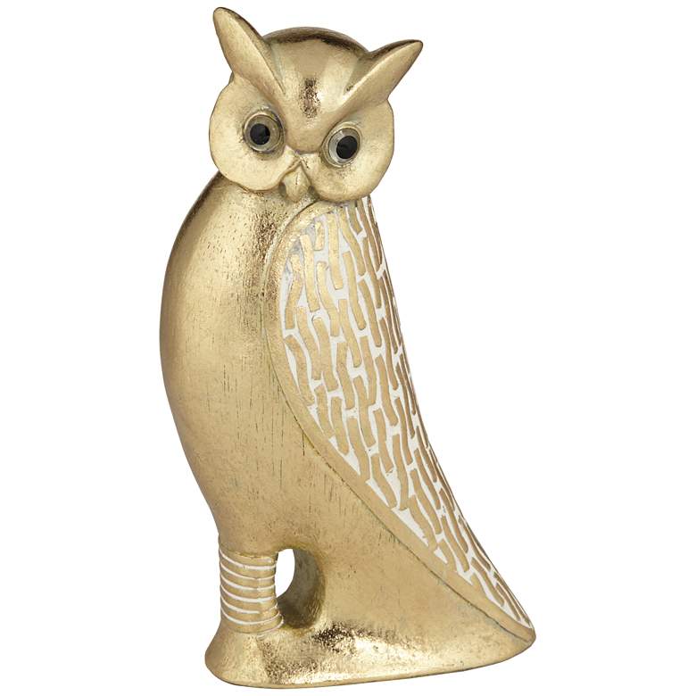 Gold Owl 8 1/4&quot; High Decorative Table Statue