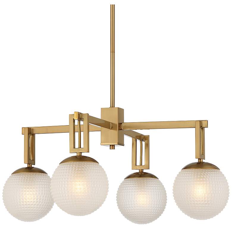 Image 2 Possini Euro Casa 25" Wide 4-Light Gold and Glass Chandelier