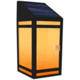 Tapper 10 1/2&quot;H Black LED Solar Torch Wall Lantern