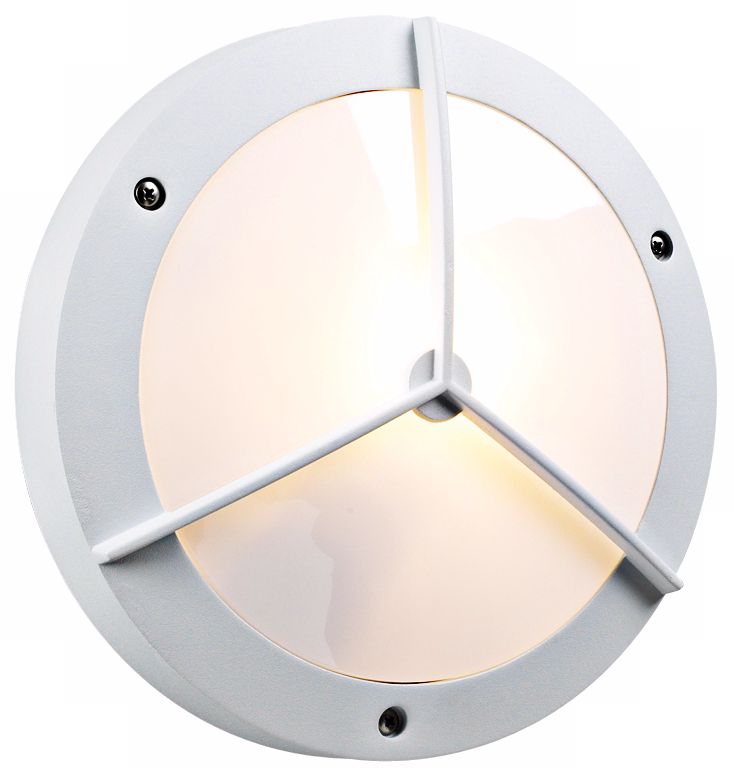 PLC White 11" Wide Round Ceiling or Wall Outdoor Light
