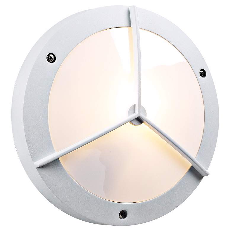 PLC White 11&quot; Wide Round Ceiling or Wall Outdoor Light