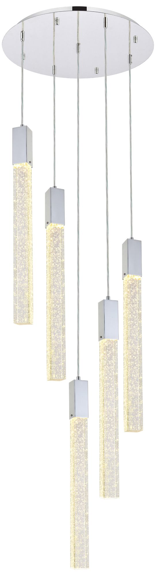 Elegant Lighting Weston 5 Light 20 Inch Chrome Pendant
