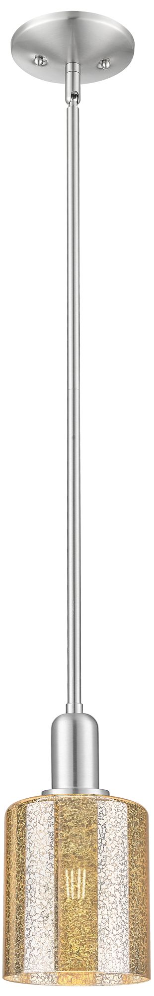 Innovations Lighting Arcadia Cobbleskill 5"w Brushed Nickel Stem Pendant W/ Mercury Shade