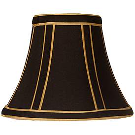 Ethan Allen Black Leather Silk Lined Chandelier Clip-On Lamp Shade NEW 