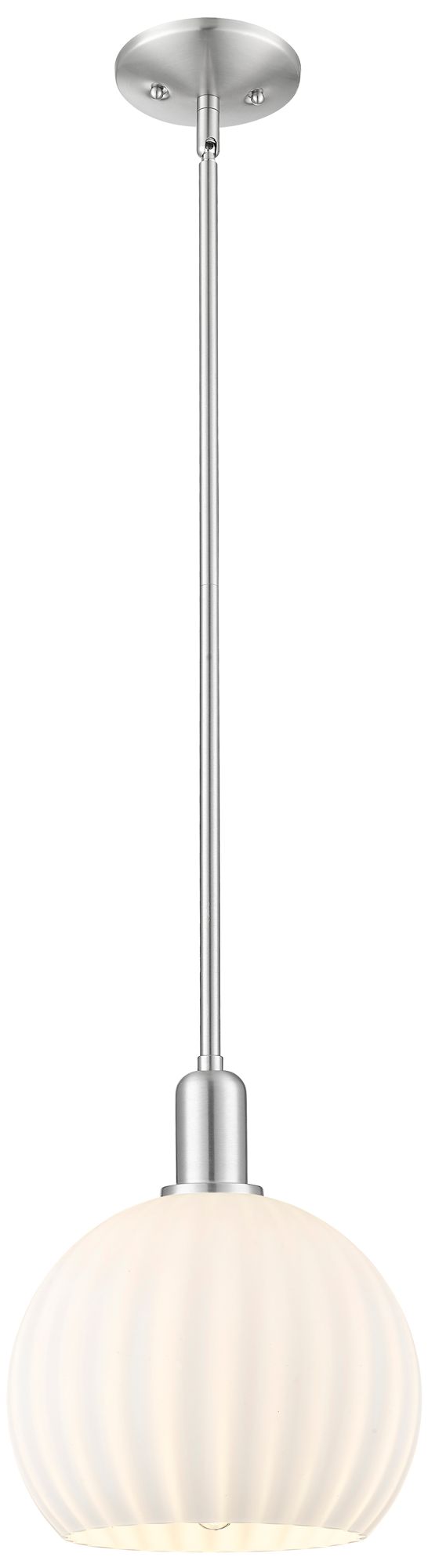 Innovations Lighting Arcadia White Venetian 10"w Brushed Nickel Stem Hung Mini Pendant