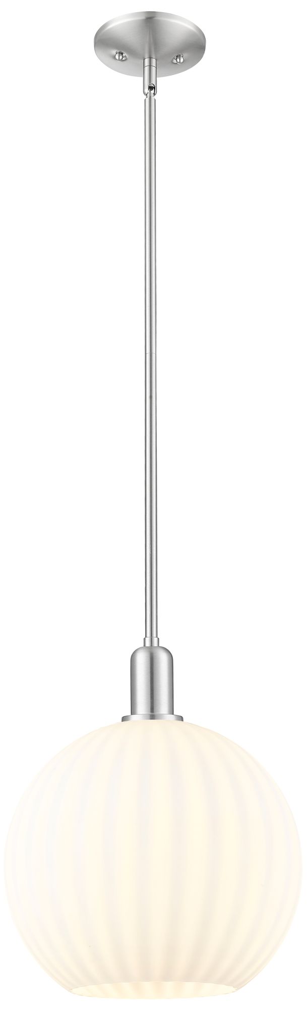Innovations Lighting Arcadia White Venetian 12"w Brushed Nickel Stem Hung Mini Pendant