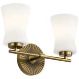 Brianne 9 1/2&quot;H 2-Light Brushed Natural Brass Wall Sconce