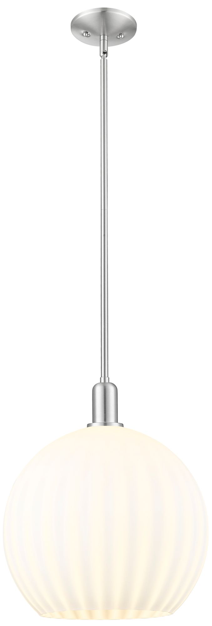 Innovations Lighting Arcadia White Venetian 14"w Brushed Nickel Stem Hung Mini Pendant
