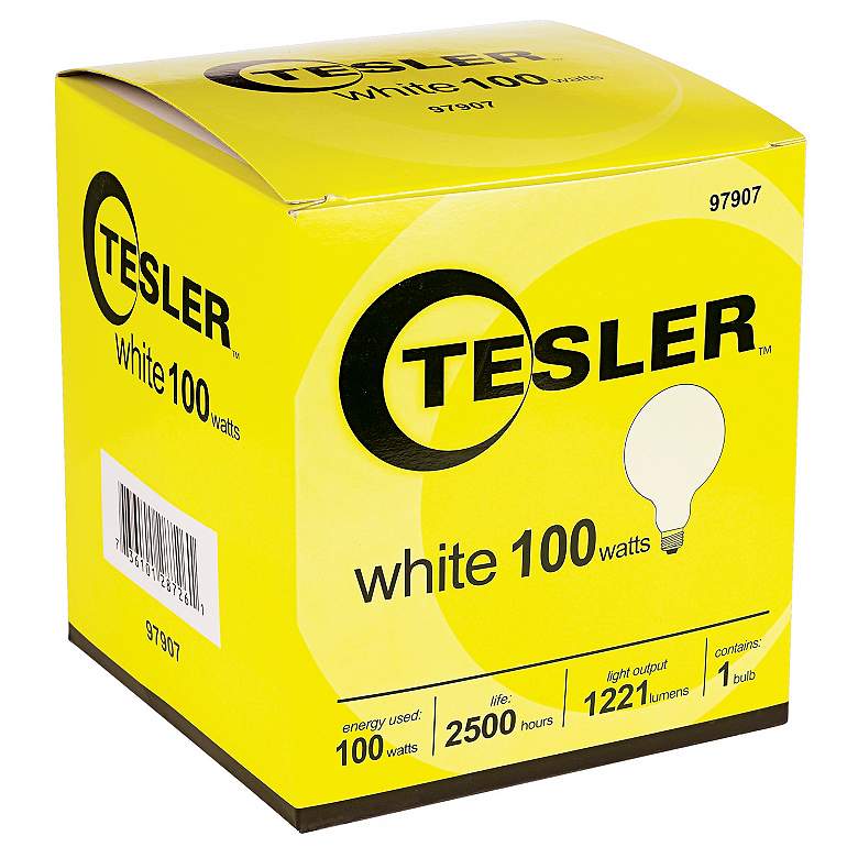 Image 1 Tesler 100 Watt G40 White Glass Light Bulb
