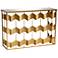 Vega 47 1/4"W Gold and Mirrored Geometric Console Table