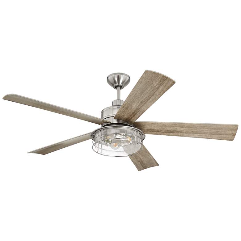 Image 2 56" Craftmade Garrick Brushed Nickel Wet Rated LED Fan with Remote