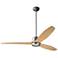 54" Modern Fan Arbor DC Graphite and Maple Damp Rated Ceiling Fan