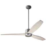 54&quot; Modern Fan Arbor Graphite Whitewash Damp Ceiling Fan with Remote
