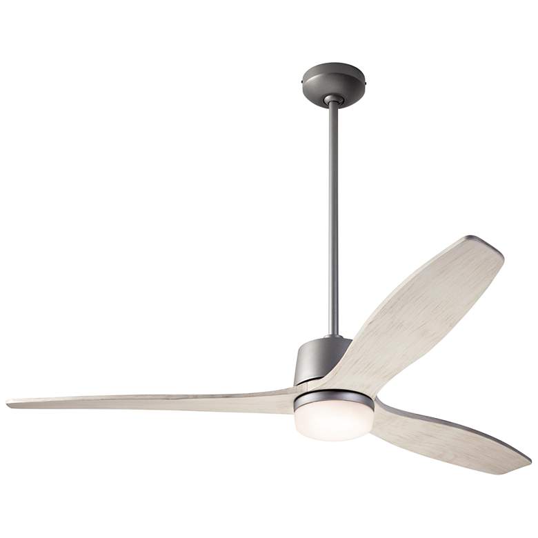 Image 2 54" Modern Fan Arbor DC Graphite Whitewash Damp LED Fan with Remote