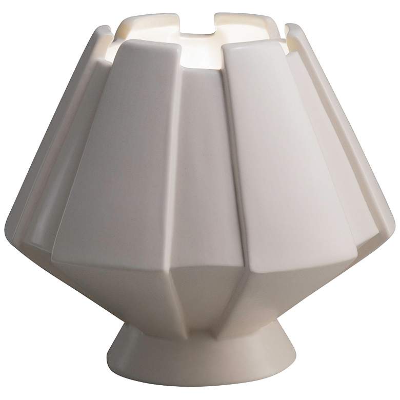Image 1 Meta 7" High Gloss White Ceramic Portable LED Accent Table Lamp