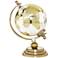 Topographical Map Gold Metal and Glass Decorative Globe