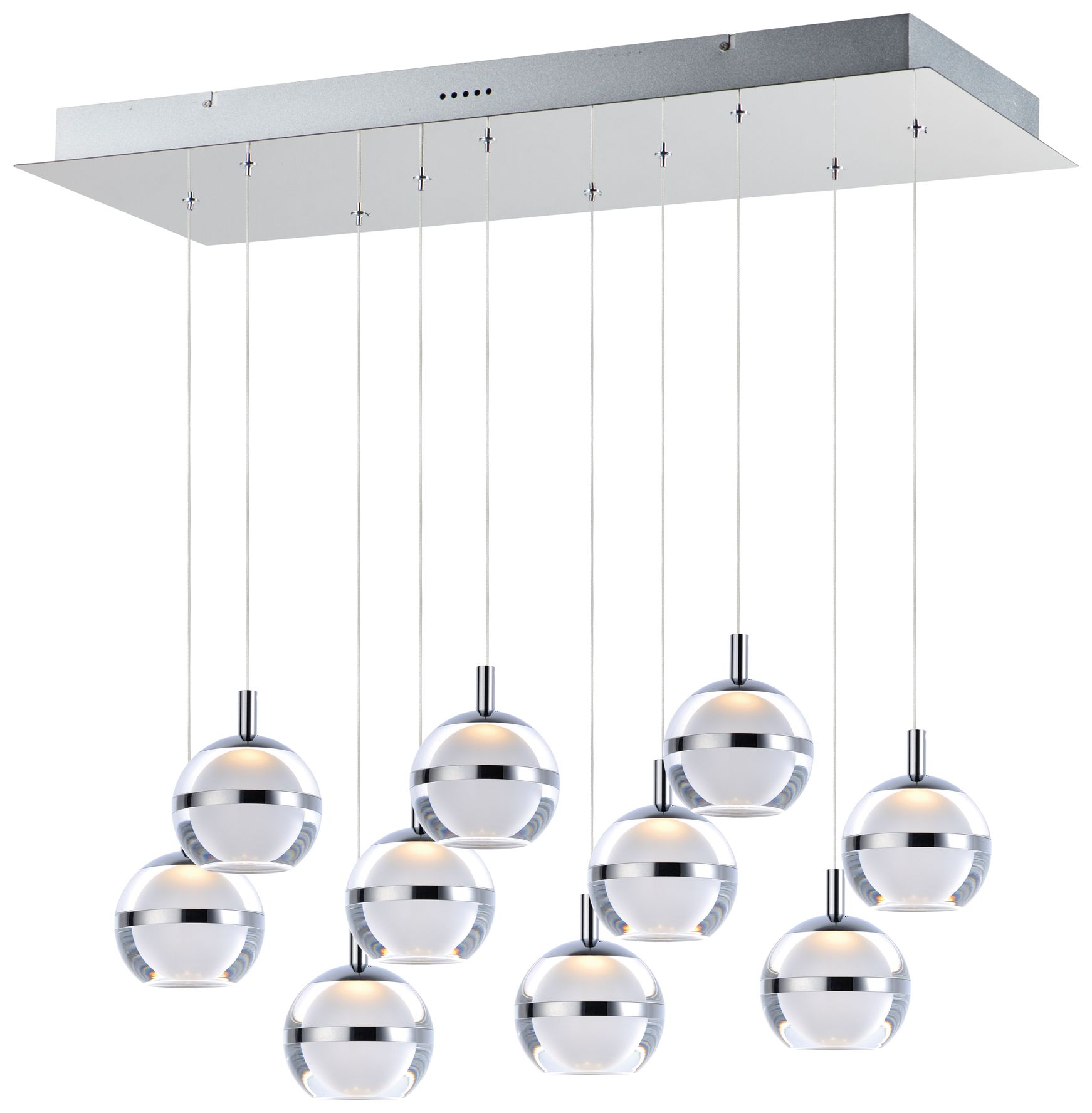ET2 Swank 31 1/4" Wide Chrome 10-Light LED Island Pendant