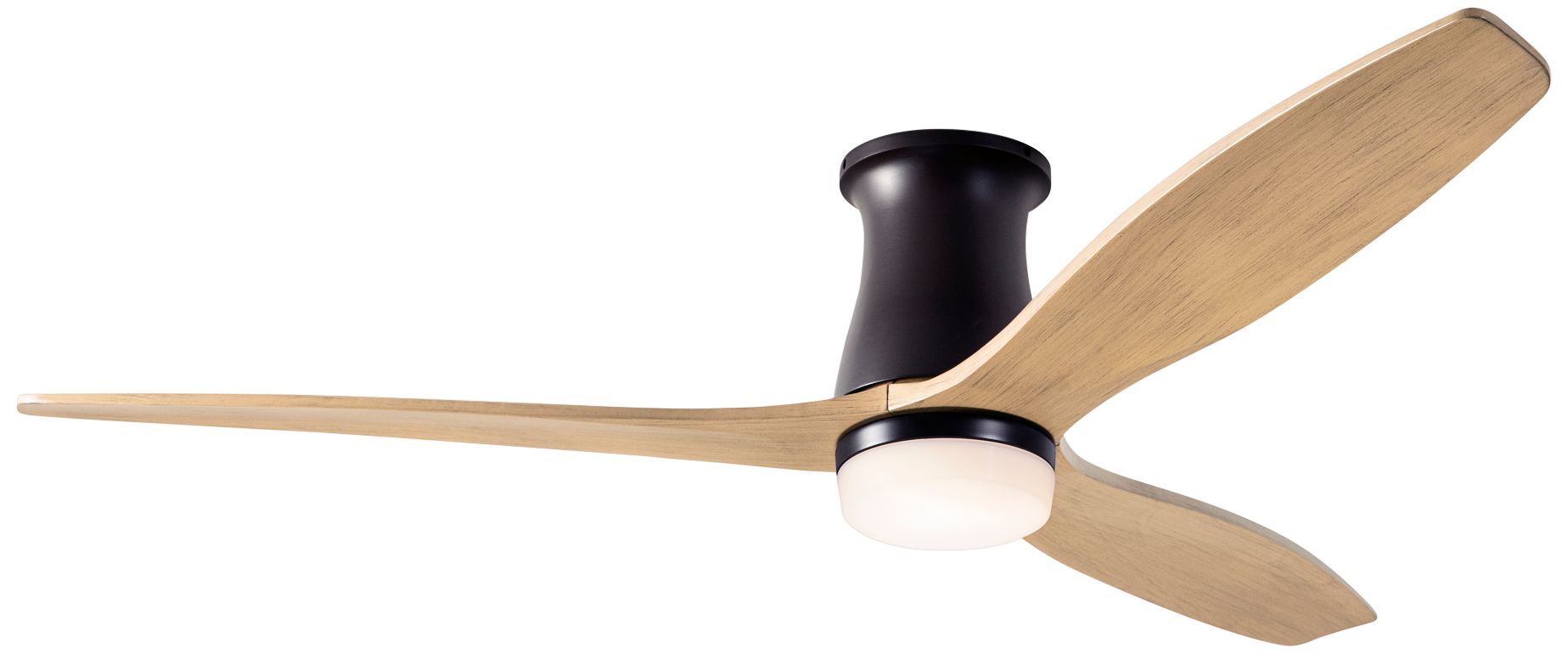 54" Modern Fan Arbor DC Dark Bronze and Maple LED Hugger Ceiling