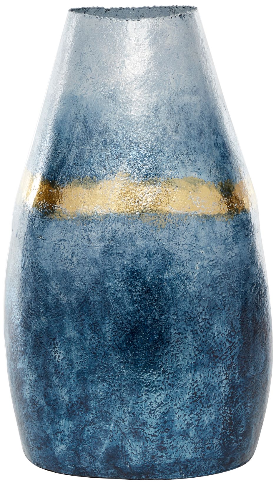 Textured Blue and Gold 21" High Glass Decorative Vase 97H92 Lamps Plus