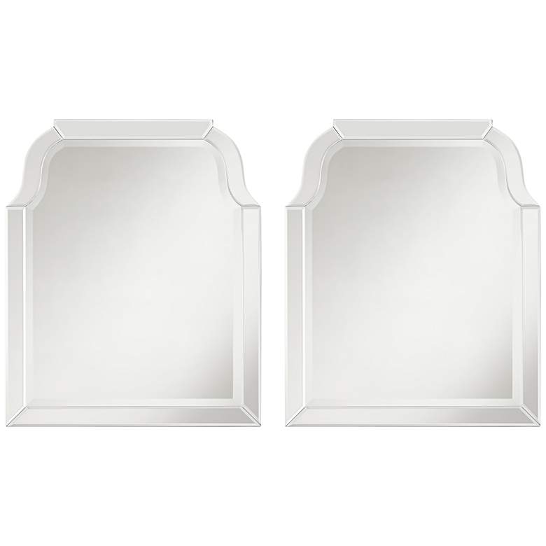 Possini Lila Frameless 20&quot; x 24&quot; Arch Headboard Mirrors Set of 2