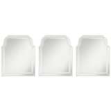 Possini Lila Frameless Arch Top Queen Bed Headboard Mirrors Set of 3