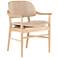 Josie Mid-Century Harness Burlap Leather and Oak Dining Chair