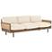 Zayne 91" Wide Modern Irving Taupe Rattan and Parawood Sofa