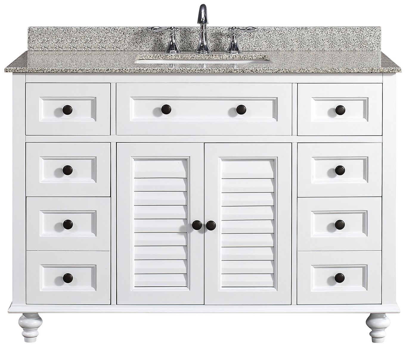 Heather 48" Wide White 6Drawer Single Sink Vanity 97R25 Lamps Plus