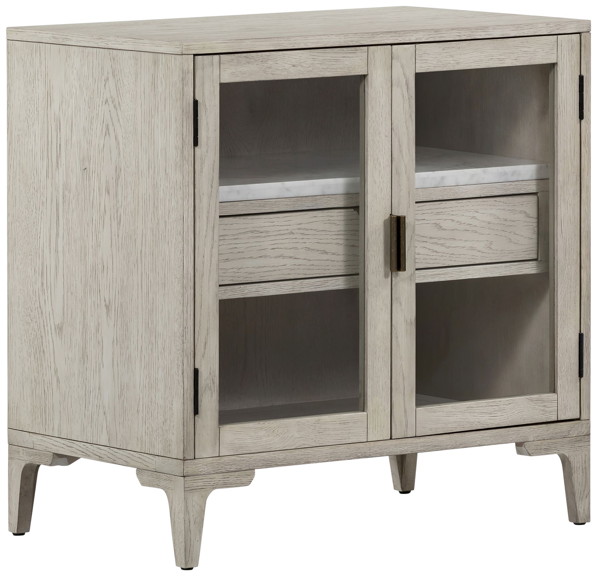 Viggo 28" Wide Vintage White Oak 1-Drawer Cabinet Nightstand