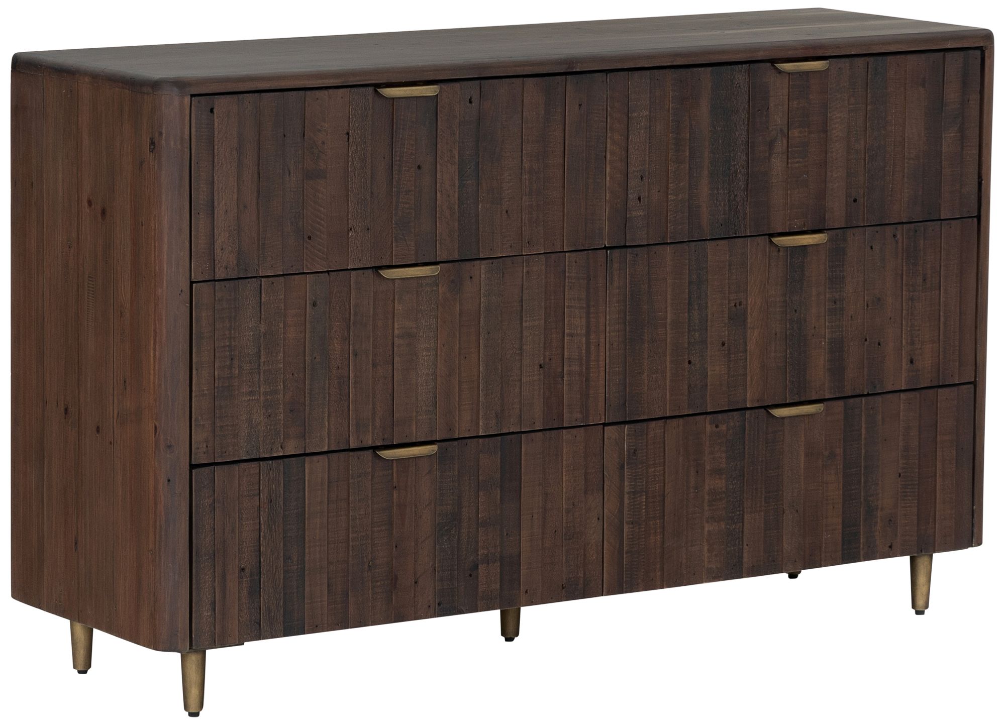 Lineo 55" Wide Rustic Wood and Iron 6Drawer Dresser 97R50 Lamps Plus