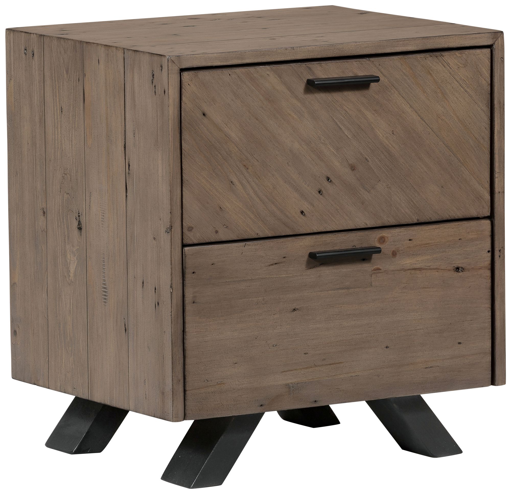 Viva 20 1/2" Wide Sundried Ash Wood 2-Drawer Nightstand