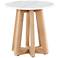 Creston 22" Wide Honey Oak and Marble End Table