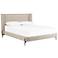 Dobson Modern Oatmeal Fabric and Iron Queen Bed