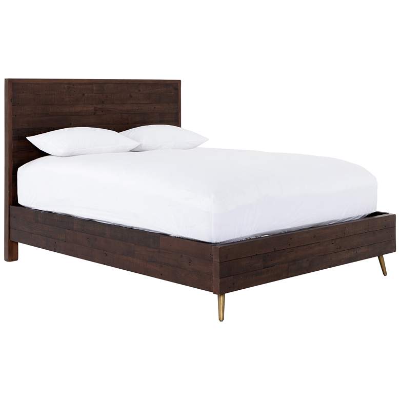 Image 1 Bohemian Rustic Wood Queen Bed