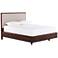 Lineo Rustic Wood Upholstered Queen Bed