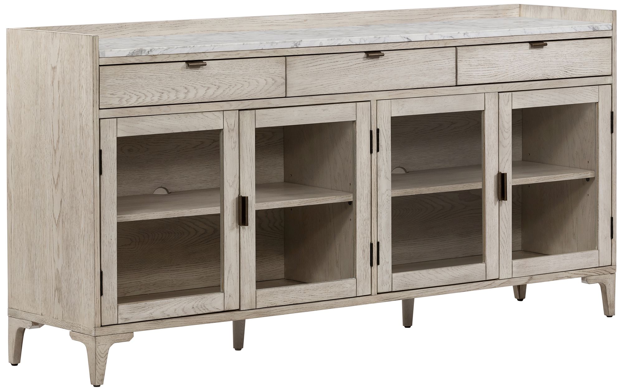 Viggo 72" Wide Vintage White Oak 3-Drawer Sideboard