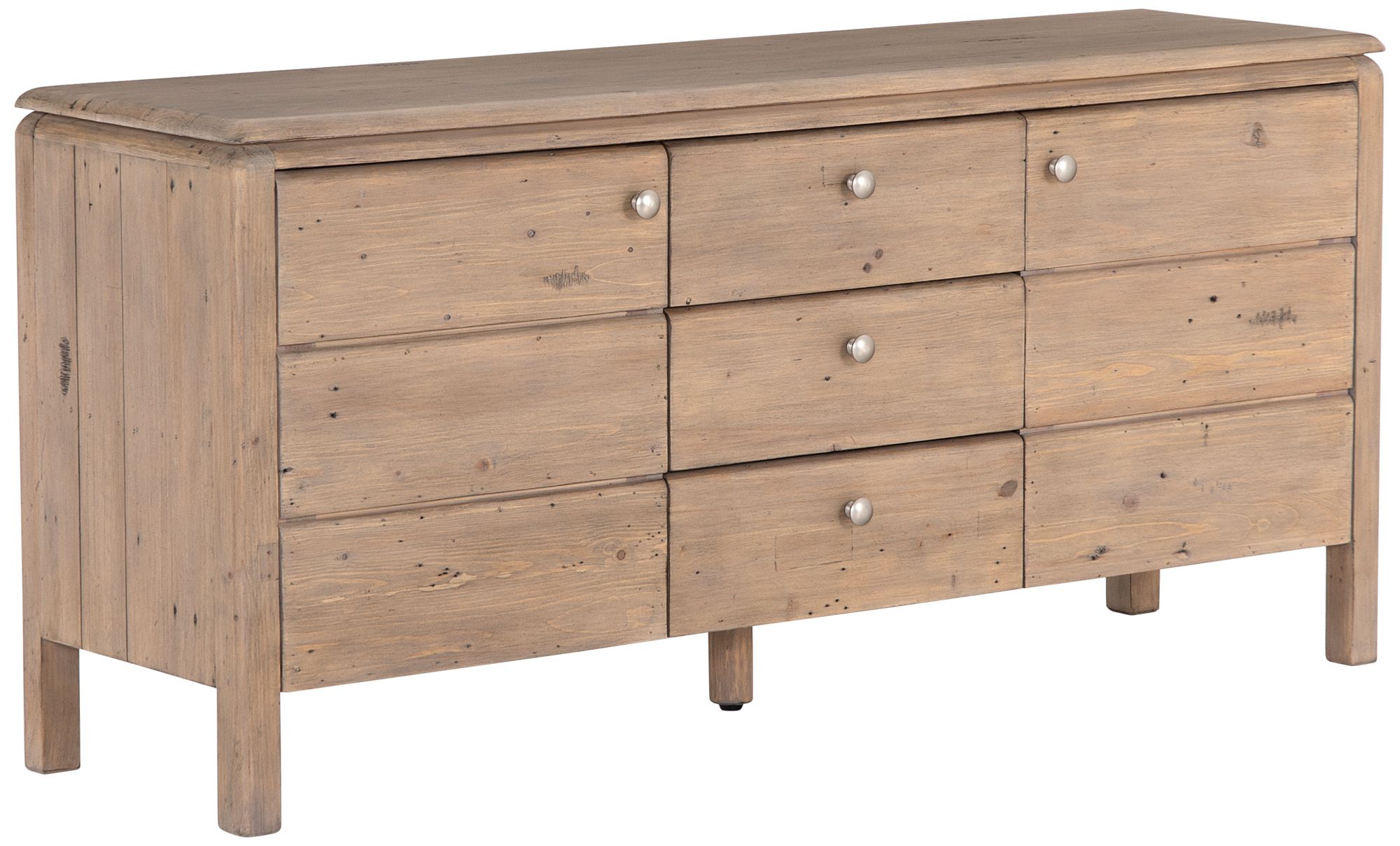 Monroe 63" Wide Rustic Wood 3-Drawer Sideboard