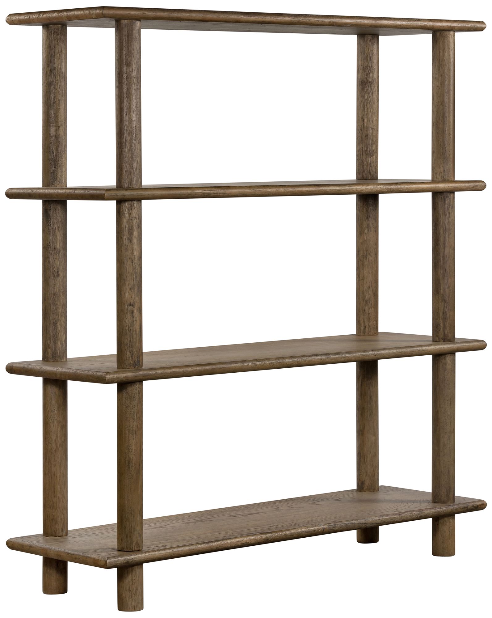 Mattia 70" High Toasted Natural Parawood 4-Shelf Bookshelf