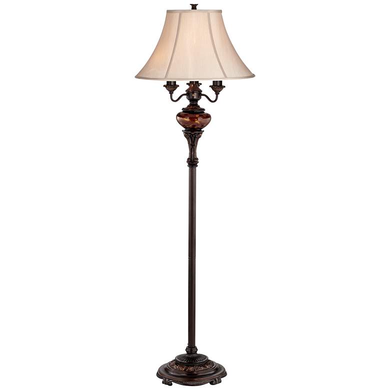 Image 2 Bronze Tortoise Shell Font Floor Lamp by Barnes and Ivy