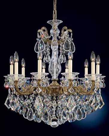 Schonbek La Scala Parchment Bronze and Crystal Chandelier