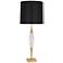 Robert Abbey Juno Brass Metal Table Lamp with Black Shade