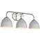Zoey 24 1/2" Wide Pewter and Matte Gray 3-Light Bath Light
