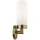 Aero 11 3/4" High Antique Brass and White Glass Wall Sconce