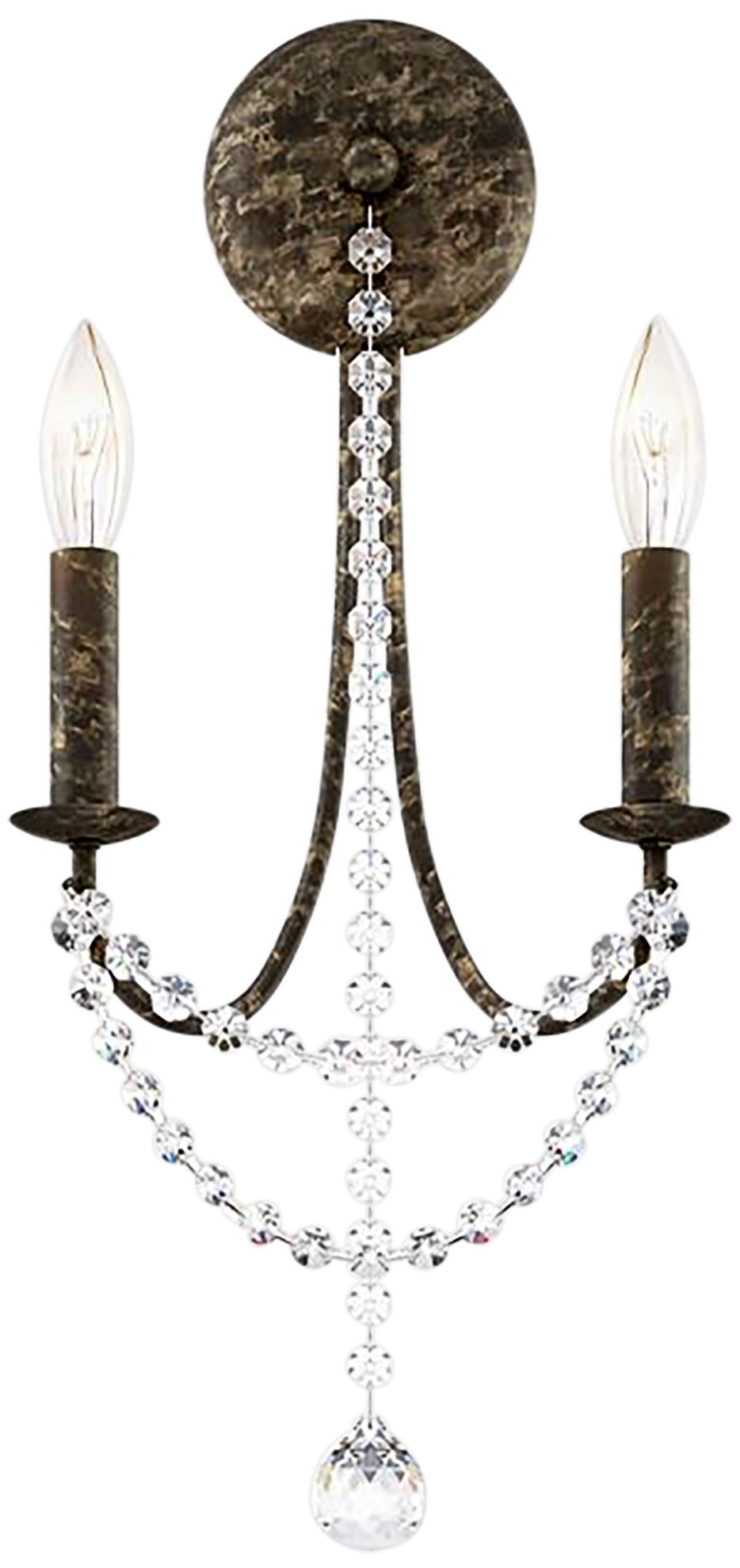 Schonbek Verdana 19"H Heirloom Bronze 2-Light Wall Sconce