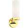 Aero 11 3/4" High Polished Brass and White Glass Wall Sconce
