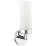 Aero 11 3/4&quot;H Polished Chrome and White Glass Wall Sconce