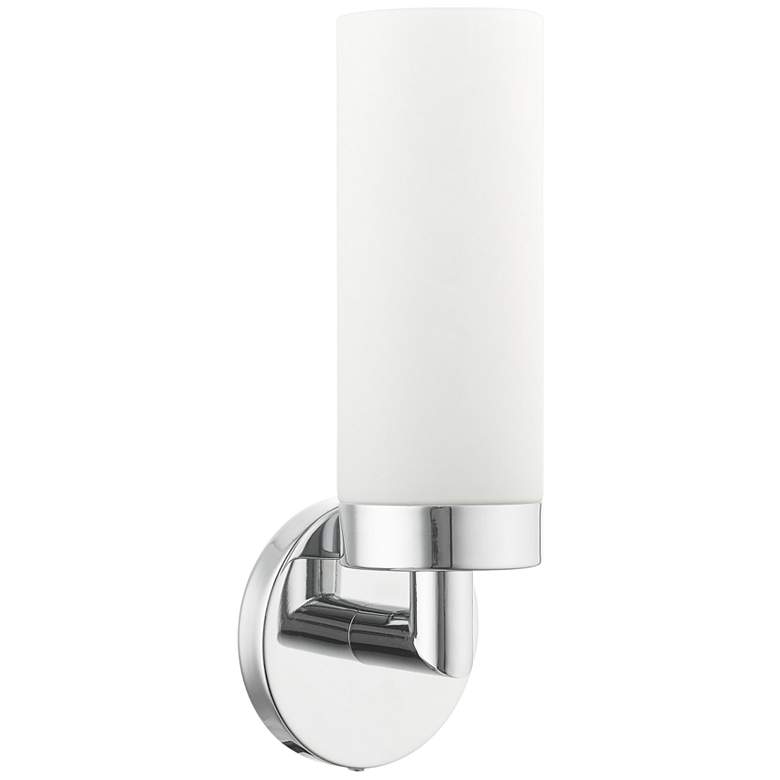 Aero 11 3/4&quot;H Polished Chrome and White Glass Wall Sconce