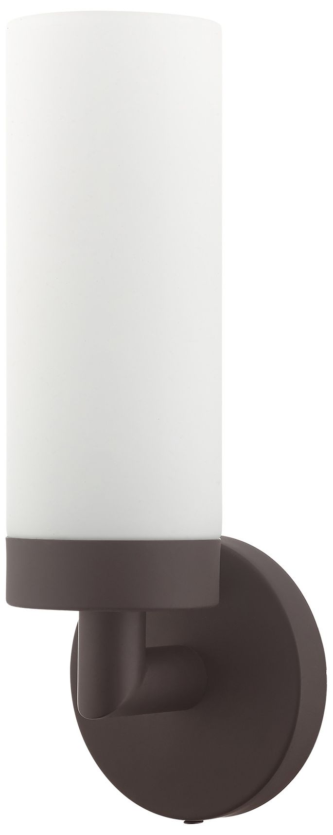 Aero 11 3/4" High Bronze Metal and White Glass Wall Sconce